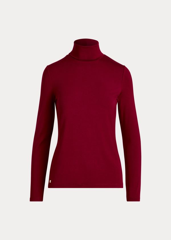 Women's Ralph Lauren Jersey Turtleneck T Shirts | 069173REV